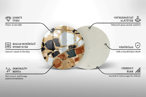 Kuchynská doska zo skla Doska s dekoratívnymi kameňmi