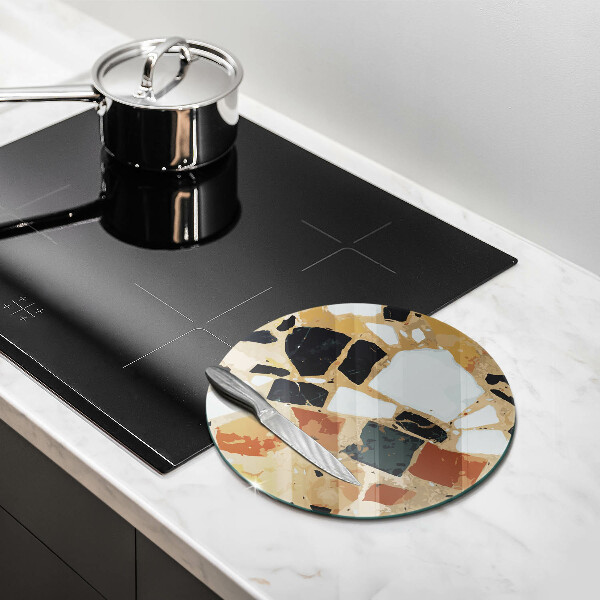 Kuchynská doska zo skla Doska s dekoratívnymi kameňmi