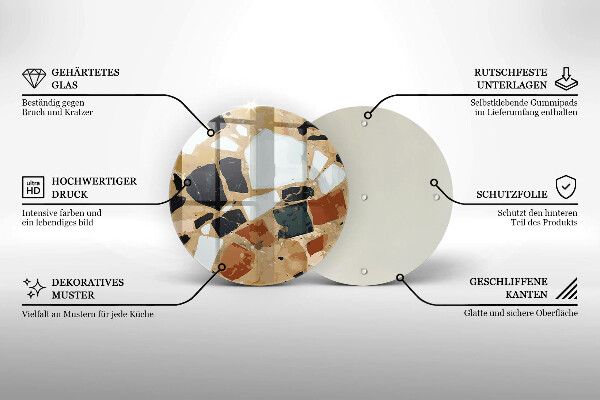 Kuchynská doska zo skla Doska s dekoratívnymi kameňmi