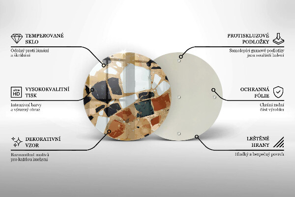 Kuchynská doska zo skla Doska s dekoratívnymi kameňmi