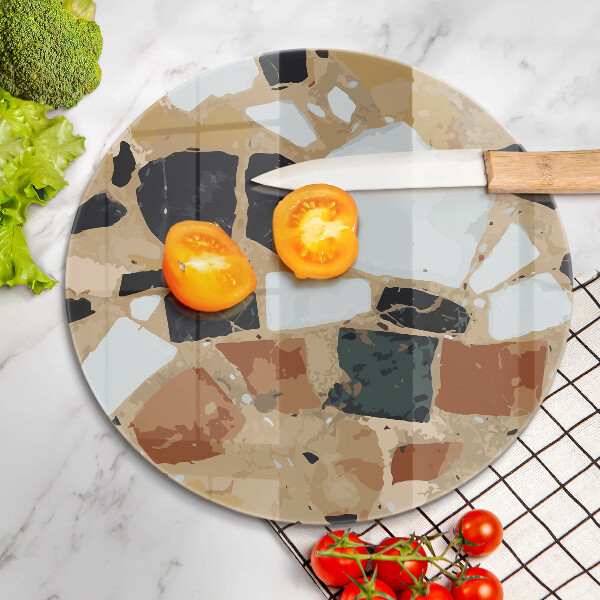 Kuchynská doska zo skla Doska s dekoratívnymi kameňmi