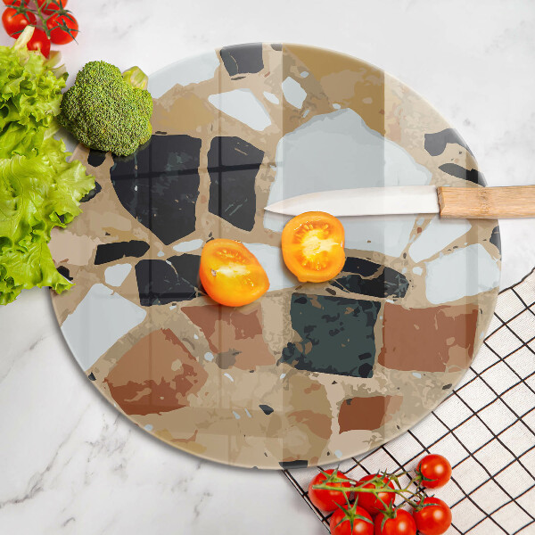 Kuchynská doska zo skla Doska s dekoratívnymi kameňmi