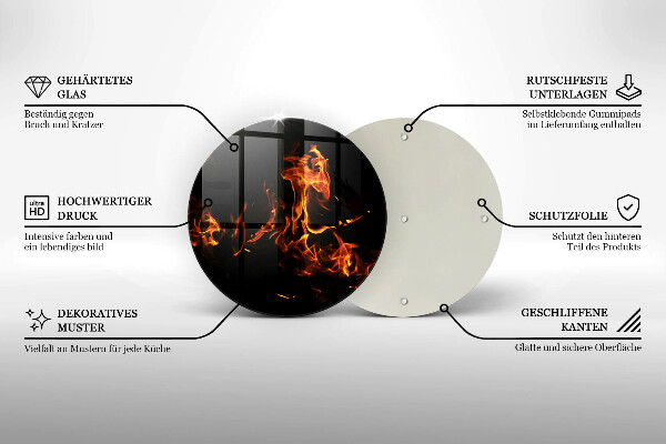 Kuchynská doska zo skla Zapáľ živý plameň