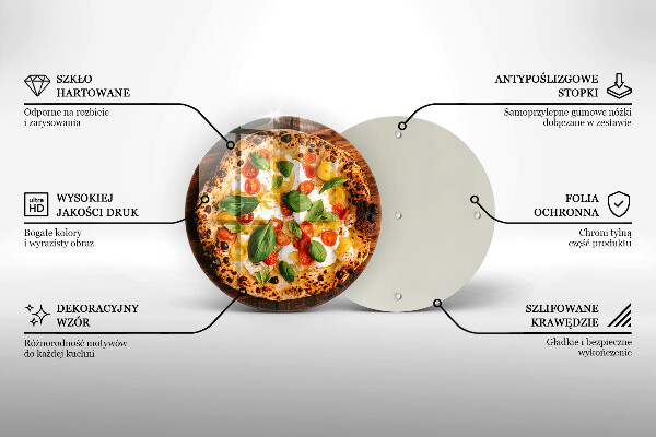 Kuchynská doska zo skla Talianska pizza