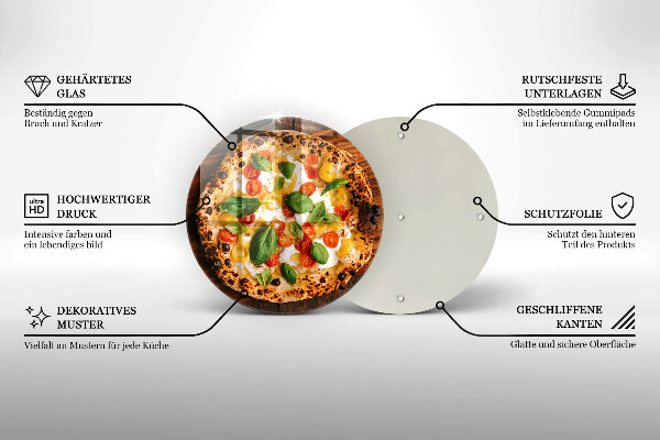 Kuchynská doska zo skla Talianska pizza