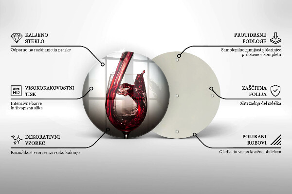 Kuchynská doska zo skla Sklo a červené víno