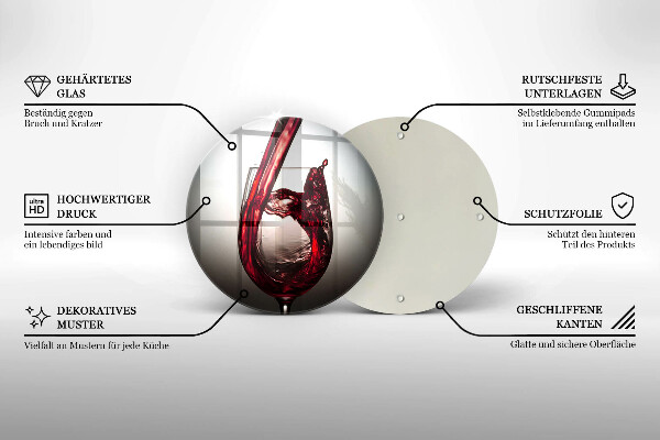 Kuchynská doska zo skla Sklo a červené víno