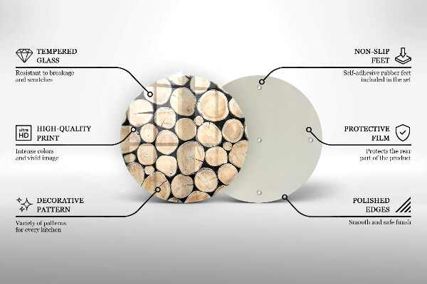 Kuchynská doska zo skla Drevené kmene stromov
