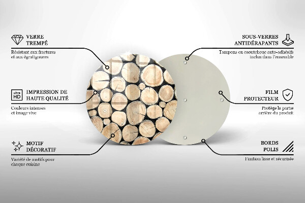 Kuchynská doska zo skla Drevené kmene stromov