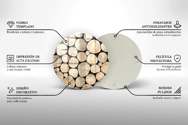 Kuchynská doska zo skla Drevené kmene stromov