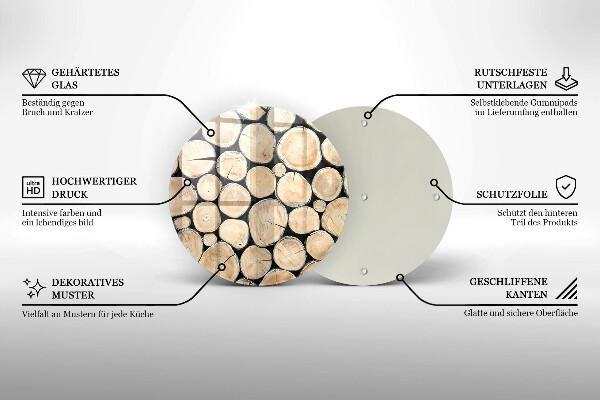 Kuchynská doska zo skla Drevené kmene stromov