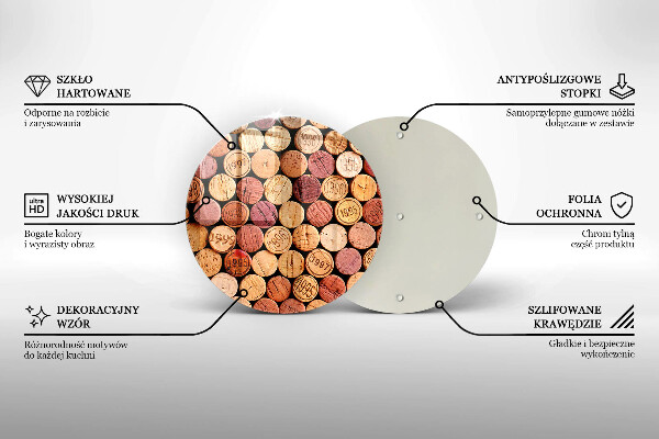 Kuchynská doska zo skla Vzor vínových korkov