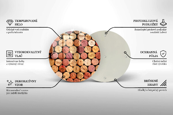Kuchynská doska zo skla Vzor vínových korkov