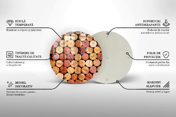 Kuchynská doska zo skla Vzor vínových korkov