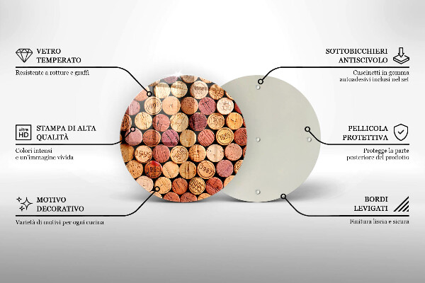 Kuchynská doska zo skla Vzor vínových korkov
