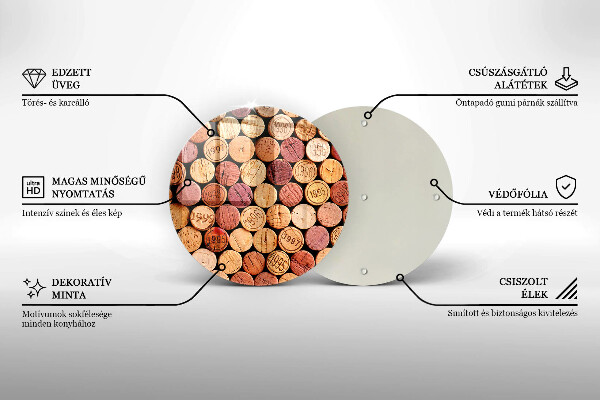 Kuchynská doska zo skla Vzor vínových korkov