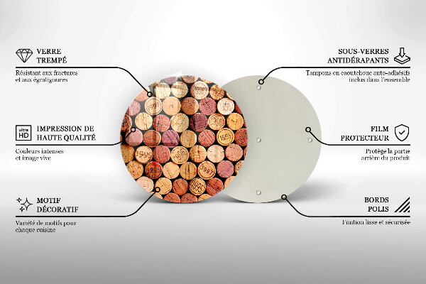 Kuchynská doska zo skla Vzor vínových korkov
