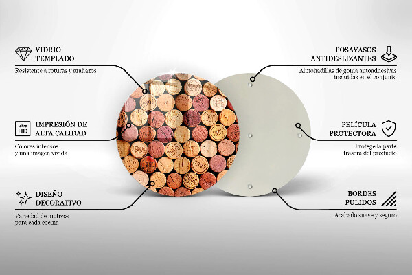 Kuchynská doska zo skla Vzor vínových korkov