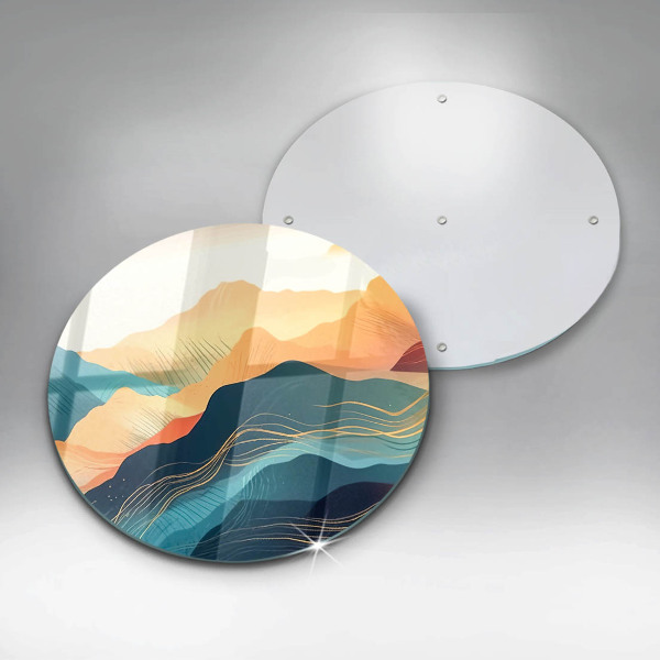 Kuchynská doska veľká zo skla Abstraktná horská krajina