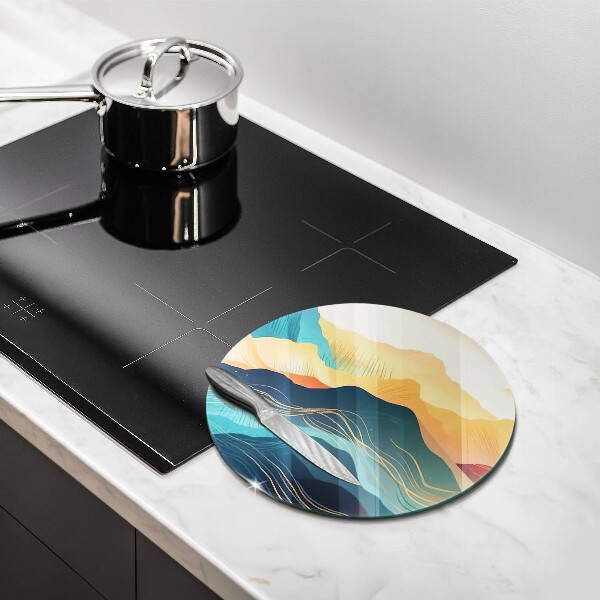 Kuchynská doska veľká zo skla Abstraktná horská krajina
