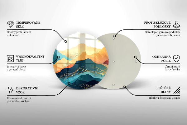 Kuchynská doska veľká zo skla Abstraktná horská krajina