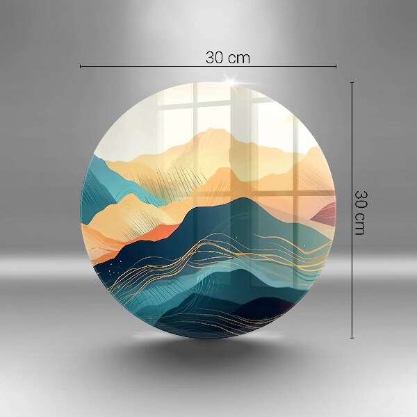 Kuchynská doska veľká zo skla Abstraktná horská krajina