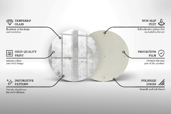 Kuchynská doska veľká zo skla Betónová textúra