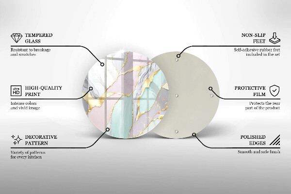 Kuchynská doska veľká zo skla Pastelový mramor