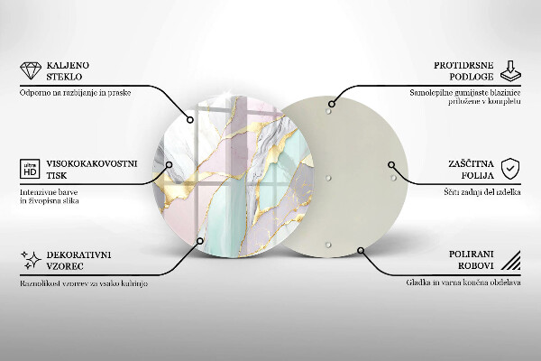 Kuchynská doska veľká zo skla Pastelový mramor