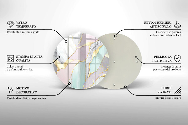 Kuchynská doska veľká zo skla Pastelový mramor