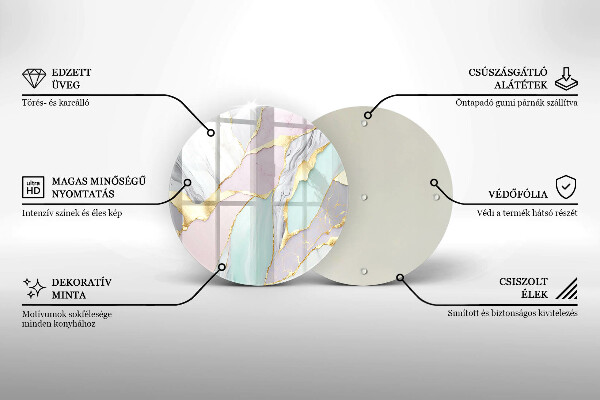 Kuchynská doska veľká zo skla Pastelový mramor