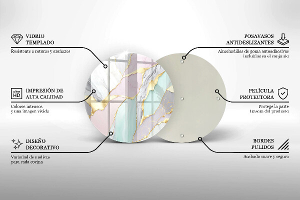 Kuchynská doska veľká zo skla Pastelový mramor