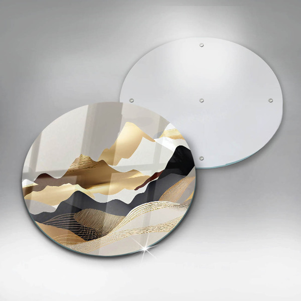 Kuchynská doska veľká zo skla Abstraktné zlaté hory