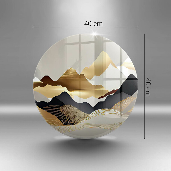 Kuchynská doska veľká zo skla Abstraktné zlaté hory