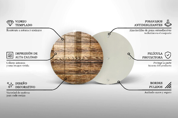 Kuchynská doska zo skla Dosky s textúrou dreva