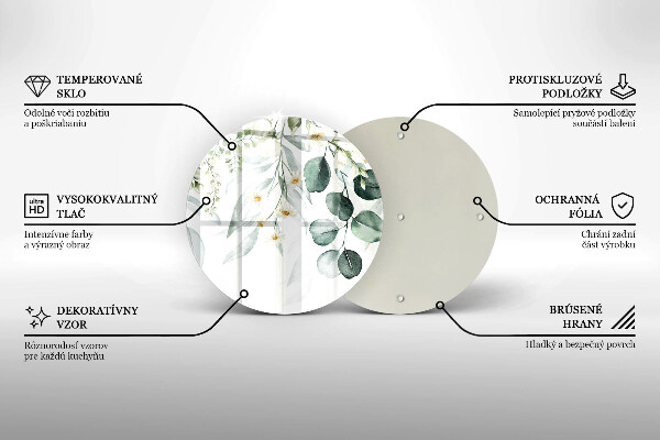 Kuchynská doska veľká zo skla Akvarelové rastliny