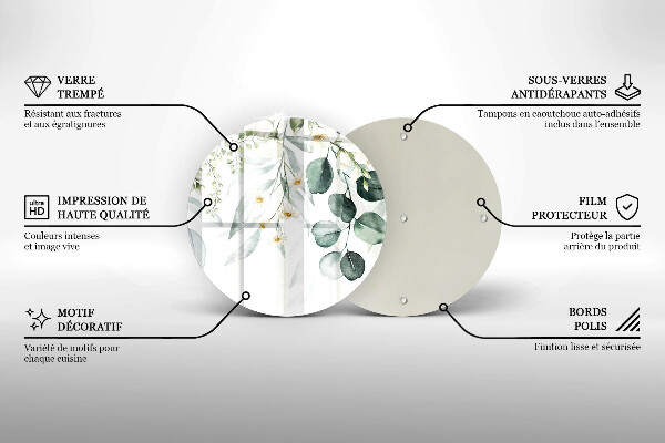 Kuchynská doska veľká zo skla Akvarelové rastliny
