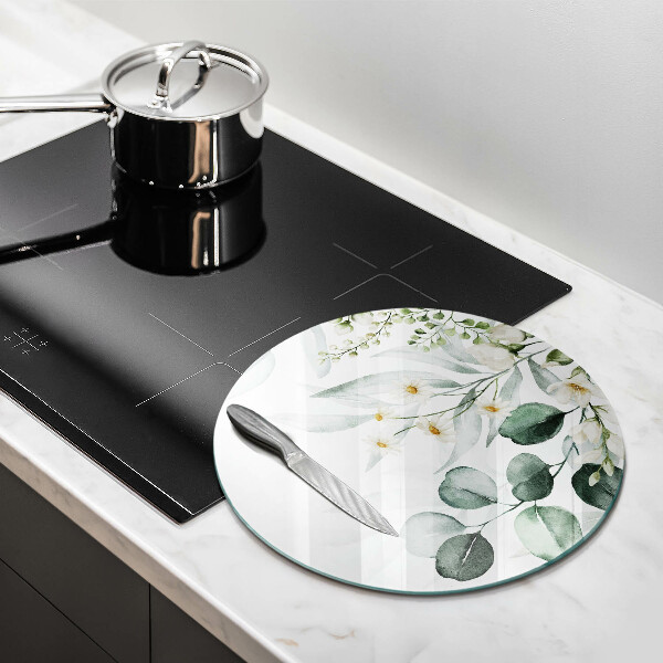 Kuchynská doska veľká zo skla Akvarelové rastliny