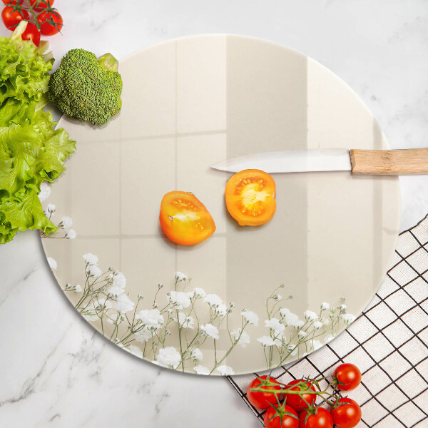 Kuchynská doska veľká zo skla Sadrové boho kvety