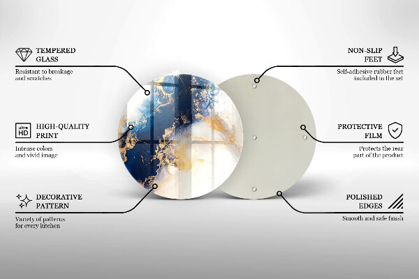 Kuchynská doska veľká zo skla Abstrakcia s modrou