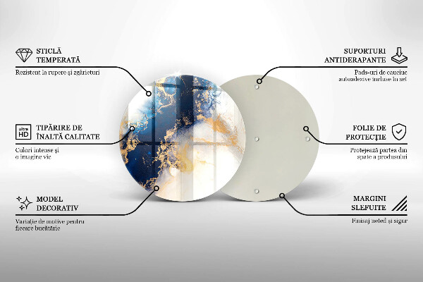 Kuchynská doska veľká zo skla Abstrakcia s modrou