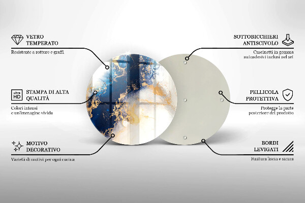 Kuchynská doska veľká zo skla Abstrakcia s modrou