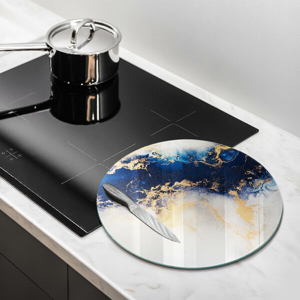 Kuchynská doska veľká zo skla Abstrakcia s modrou