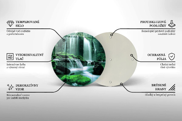 Kuchynská doska veľká zo skla Divoký vodopád v džungli