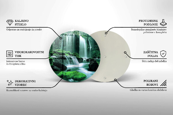 Kuchynská doska veľká zo skla Divoký vodopád v džungli