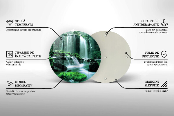 Kuchynská doska veľká zo skla Divoký vodopád v džungli