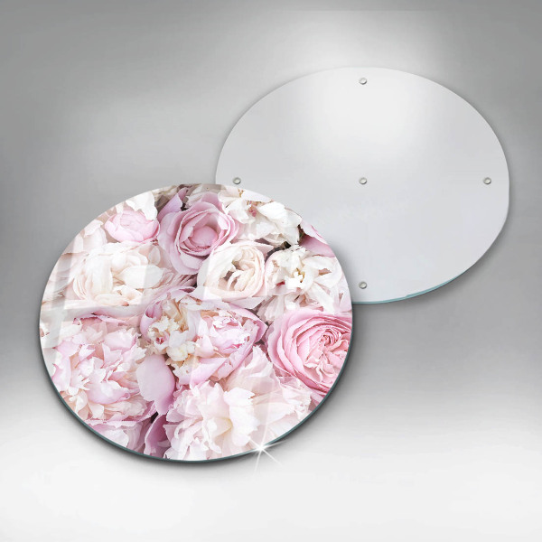 Kuchynská doska veľká zo skla Pivoňková kytica