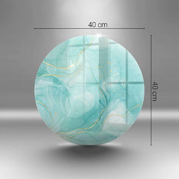 Kuchynská doska veľká zo skla Modrá a zlatá abstrakcia