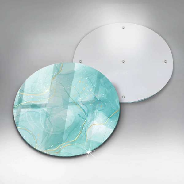 Kuchynská doska veľká zo skla Modrá a zlatá abstrakcia