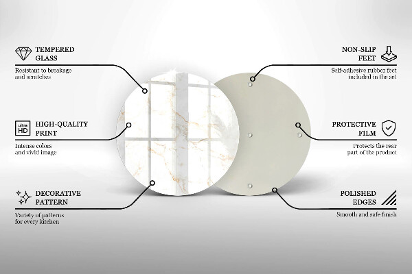 Kuchynská doska veľká zo skla Elegantný mramorový kameň